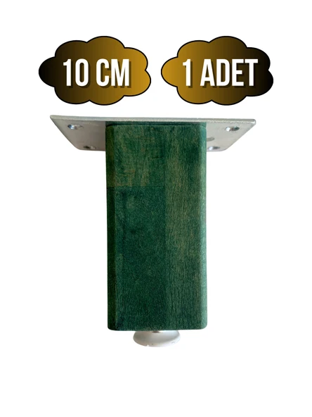 Kale Ayarlı Ahşap Ayak Mobilya Masa ve Dolap Ayağı(YEŞİL)(KAYIN/GÜRGEN AĞACI) Yeşil 10cm 10cm - 1 ADET ürün görseli 1