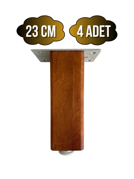 Kale Ayarlı Ahşap Ayak Mobilya Masa ve Dolap Ayağı(CEVİZ)(KAYIN/GÜRGEN AĞACI) Ceviz 23cm 23cm - 4 ADET ürün görseli 1