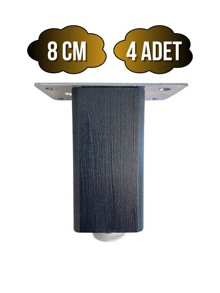 Kale Ayarlı Ahşap Ayak Mobilya Masa ve Dolap Ayağı(ANTRASİT)(KAYIN/GÜRGEN AĞACI) Antrasit 8cm 8cm - 4 ADET ürün görseli 1