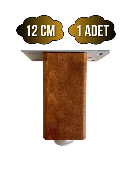 Kale Ayarlı Ahşap Ayak Mobilya Masa ve Dolap Ayağı(CEVİZ)(KAYIN/GÜRGEN AĞACI) Ceviz 12cm 12cm - 1 ADET ürün görseli 1