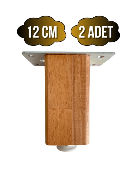 Kale Ayarlı Ahşap Ayak Mobilya Masa ve Dolap Ayağı(KAYIN)(KAYIN/GÜRGEN AĞACI) Ahşap Rengi 12cm 12cm - 2 ADET ürün görseli 1