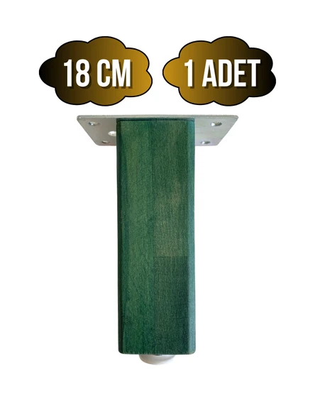 Kale Ayarlı Ahşap Ayak Mobilya Masa ve Dolap Ayağı(YEŞİL)(KAYIN/GÜRGEN AĞACI) Yeşil 18cm 18cm - 1 ADET ürün görseli 1