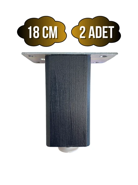Kale Ayarlı Ahşap Ayak Mobilya Masa ve Dolap Ayağı(ANTRASİT)(KAYIN/GÜRGEN AĞACI) Antrasit 18cm 18cm - 2 ADET ürün görseli 1