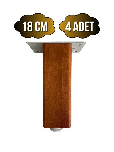 Kale Ayarlı Ahşap Ayak Mobilya Masa ve Dolap Ayağı(CEVİZ)(KAYIN/GÜRGEN AĞACI) Ceviz 18cm 18cm - 4 ADET ürün görseli 1