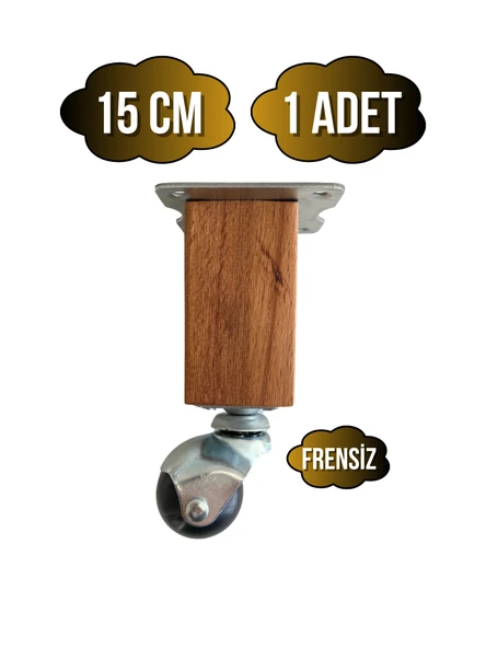 Kale Ahşap Top Tekerli Ayak Mobilya Masa Dolap Tekerli Ayağı(FRENSİZ)(12CM - 15CM)(KAYIN AĞACI) Ahşap Rengi 15cm 15cm - 1 ADET ürün görseli 1