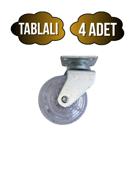 Düz Tabla Şeffaf Lastik Masa Tekeri Sehpa Tekeri(7CM)(METAL)(ŞEFFAF)(50x20MM) Şeffaf ŞEFFAF - 4 ADET ürün görseli 1