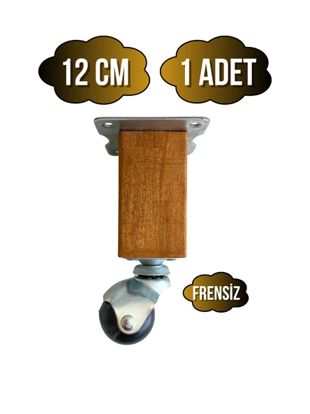 Kale Ahşap Top Tekerli Ayak Mobilya Masa Dolap Tekerli Ayağı(FRENSİZ)(12CM - 15CM)(KAYIN AĞACI) Ceviz 12cm 12cm - 1 ADET ürün görseli 1