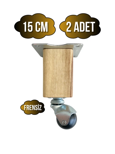Kale Ahşap Top Tekerli Ayak Mobilya Masa Dolap Tekerli Ayağı(FRENSİZ)(12CM - 15CM)(CEVİZ AĞACI) Açık Ceviz 15cm 15cm - 2 ADET ürün görseli 1