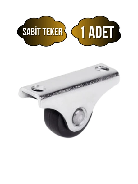 Sabit Tabanlı Masa Tekeri Sehpa ve Dolap Tekeri(Teker ÇAPI:17MM YÜKSEKLIK:20MM)(KROM-SİYAH) Siyah SİYAH - 1 ADET ürün görseli 1