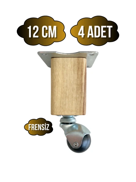 Kale Ahşap Top Tekerli Ayak Mobilya Masa Dolap Tekerli Ayağı(FRENSİZ)(12CM - 15CM)(CEVİZ AĞACI) Açık Ceviz 12cm 12cm - 4 ADET ürün görseli 1