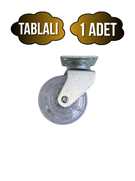Düz Tabla Şeffaf Lastik Masa Tekeri Sehpa Tekeri(7CM)(METAL)(ŞEFFAF)(50x20MM) Şeffaf ŞEFFAF - 1 ADET ürün görseli 1