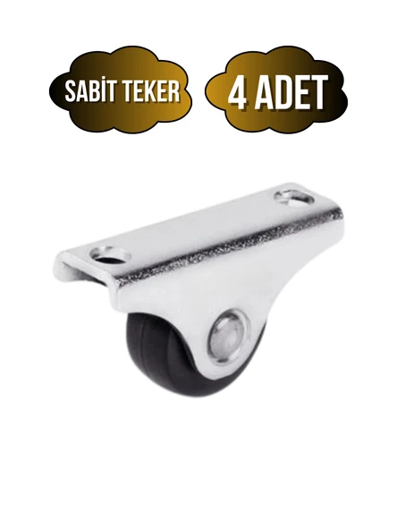 Sabit Tabanlı Masa Tekeri Sehpa ve Dolap Tekeri(Teker ÇAPI:17MM YÜKSEKLIK:20MM)(KROM-SİYAH) Siyah SİYAH - 4 ADET ürün görseli 1