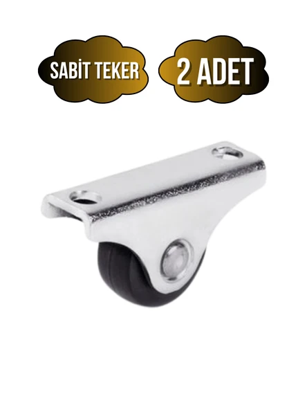 Sabit Tabanlı Masa Tekeri Sehpa ve Dolap Tekeri(Teker ÇAPI:17MM YÜKSEKLIK:20MM)(KROM-SİYAH) Siyah SİYAH - 2 ADET ürün görseli 1