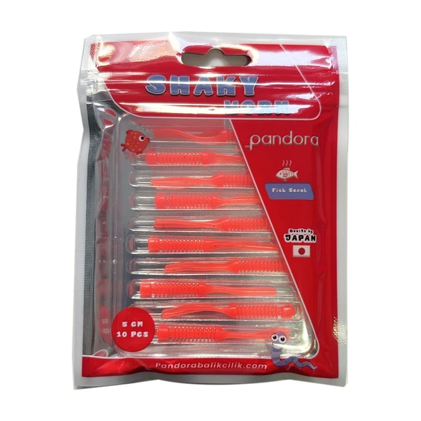 Pandora Shaky Worm 5cm 10 Adet LRF Silikonu  Orange ürün görseli 1
