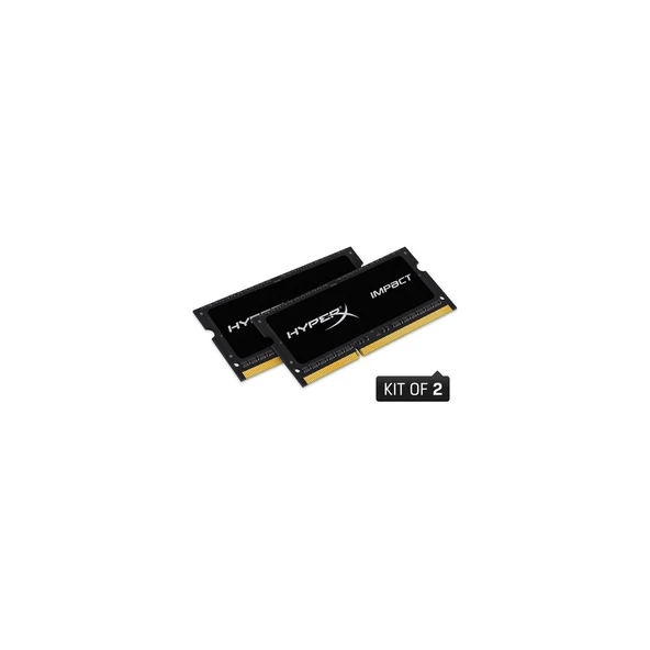 Kingston HyperX Impact Black 16GB(2x8GB) 1600MHz DDR3 Notebook Ram (HX316LS9IBK2/16) ürün görseli 1