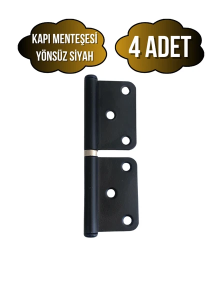 Siyah Yönsüz Kapı Menteşesi Ahşap Kapı Menteşesi(SİYAH) Siyah SİYAH - 4 ADET ürün görseli 1