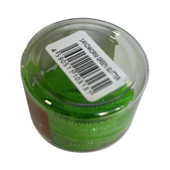 Pandora Perfect Soft Baits Sandworm 7cm Kavanozlu LRF Silikonu  Green Glitter ürün görseli 1