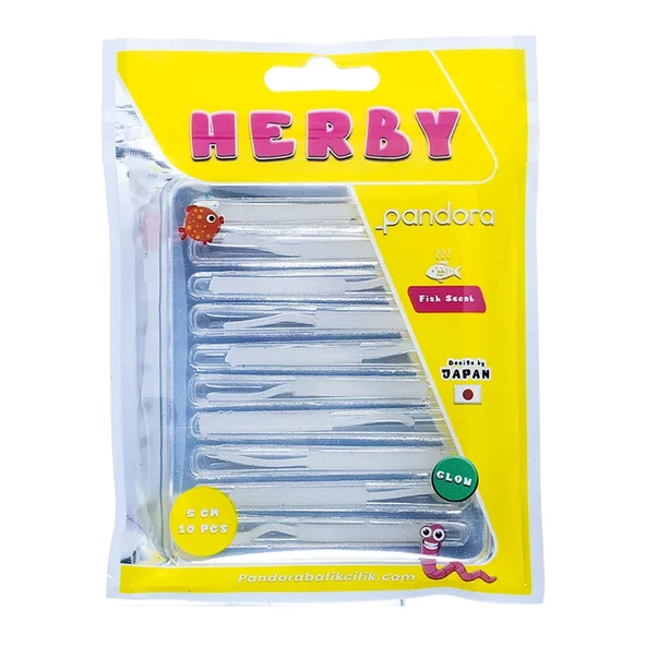 Pandora Herby  5cm 10 Adet LRF Silikonu  White Glitter ürün görseli 1