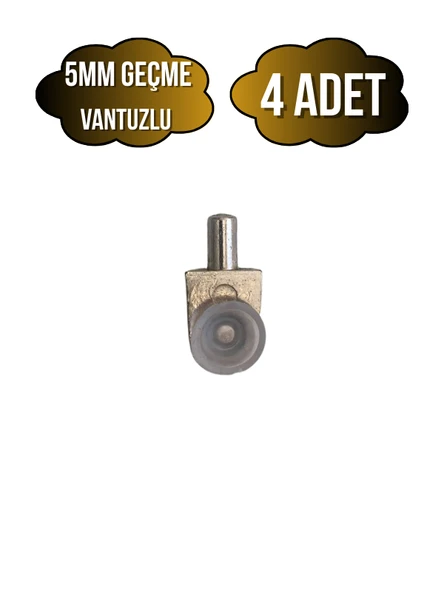 Metal Vakumlu 5mm Geçme Raf Pimi Vantuzlu Dolap Raf Altı Pimi(5MM)(VANTUZLU)(METAL) Krom KROM - 4 ADET ürün görseli 1