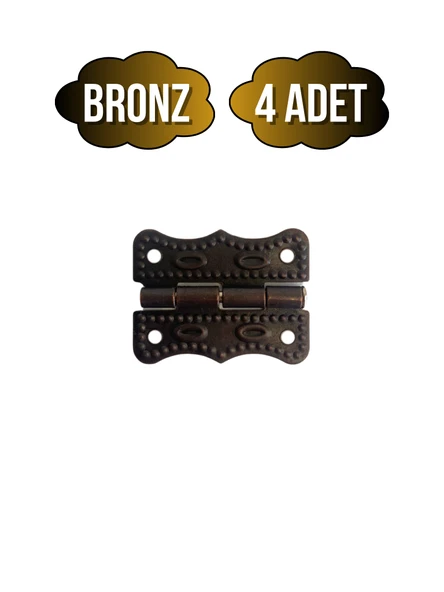 Papatya Tavla Menteşesi Mobilya Kutu Menteşesi(BRONZ)(EN:3CM BOY:2CM) Bronz BRONZ - 4 ADET ürün görseli 1