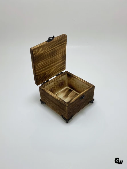Doğal Ahşap Yakma Takı Kutusu Ahşap Saklama Kutusu(BEYAZ ÇAM)(BOY:12CM EN:12CM Yük:8CM) Ahşap Rengi BOY:12cm EN:12cm YÜK:8cm ürün görseli 1