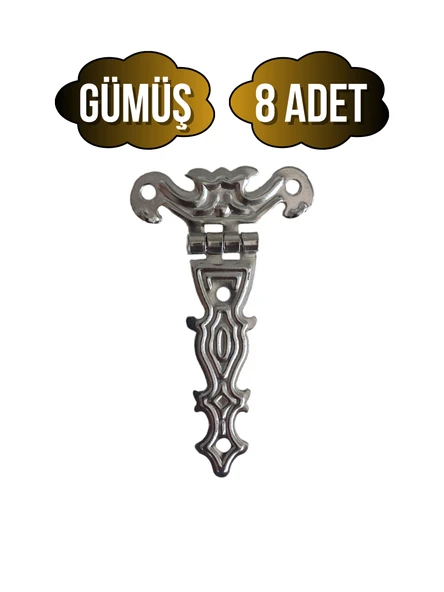 Kelebek Büyük Gümüş Dolap Menteşesi Mobilya Kutu Menteşesi(GÜMÜŞ)(EN:4CM BOY:7CM) Gümüş GÜMÜŞ - 8 ADET ürün görseli 1