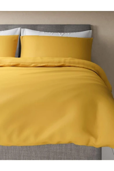 mer-tim ezberbozan ev tekstili Mer-tim Çift Kişilik King Size 240x260 Nevresim Yorgan Kılıfı - Sarı ürün görseli 1