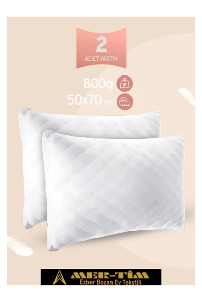 mer-tim ezberbozan ev tekstili Mer-Tim Ev Tekstili 2 Adet Kapitone Yastık 50x70 Cm 800 Gr ürün görseli 1
