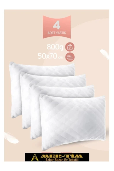 mer-tim ezberbozan ev tekstili Mer-Tim Ev Tekstili 4 Adet Kapitone Yastık 50x70 Cm 800 Gr ürün görseli 1