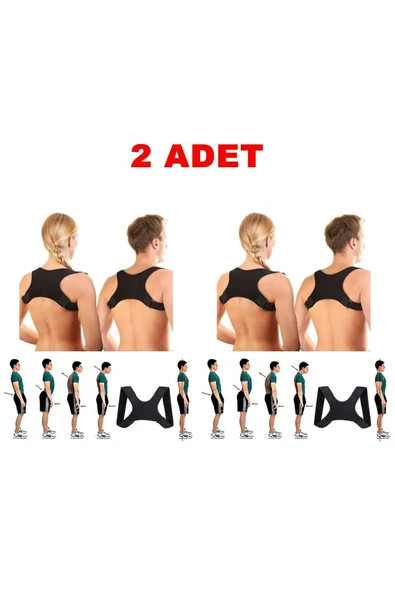 ARWEX 2 Adet Dik Duruş Korsesi Erkek Dik Durma Bel Omuz Sırt Aparatı Kamburluk Önleyici Spor Korse Standart ürün görseli 1