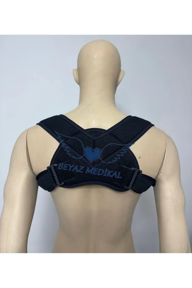 ORTHONEW Yeni Nesil Dik Duruş Korsesi Kamburluk Önleyici Korse Unisex Siyah Standart ürün görseli 1
