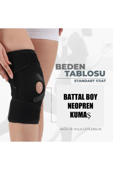 BEYAZ MEDİKAL Silikon Patella Ligament Destekli Neopren Dizlik Battal Boy Standart ürün görseli 1
