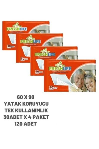 FRESHLİFE 60x90 30 Lu 4 Paket Yatak Koruyucu Alez 30 X 4=120 Adet ürün görseli 1