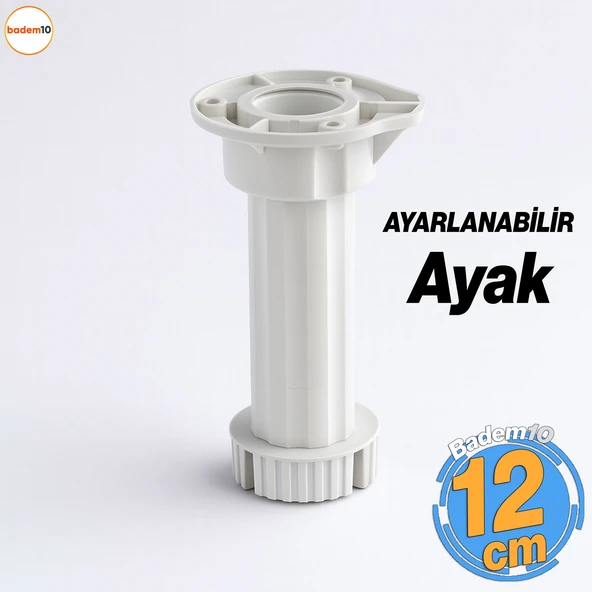 Ayarlanabilir 1 Adet 12 Cm Plastik Ayak Dolap Mobilya Tezgah Yükseltici Yükseltme Ayağı Ayakları ürün görseli 1