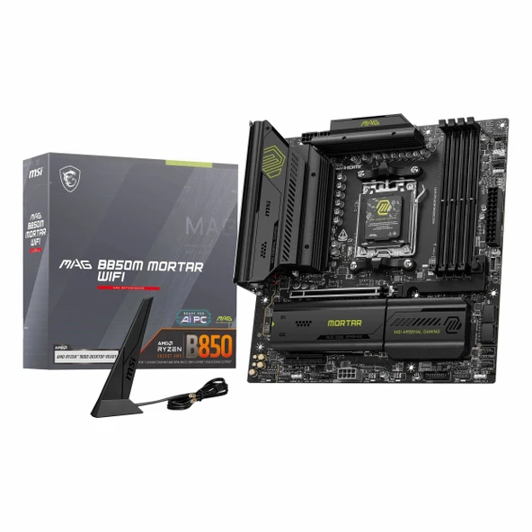 MSI MAG B850M Mortar WiFi DDR5 (8200MHz)OC M.2 HDMI/USB-C PCIe 5.0 AM5 mATX Anakart ürün görseli 1