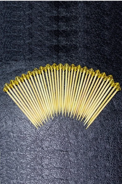 100 Adet Kristal Incili Taç Başlıklı Kanepe Kurabiye Pasta Süsleme Sunumluk Kürdan ürün görseli 1
