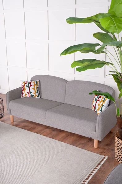 Kilim Mobilya Bohem'S Koltuk Üç Kişilik Koltuk Açık Gri ürün görseli 1