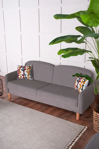 Kilim Mobilya Bohem'S Koltuk Üç Kişilik Koltuk Gri ürün görseli 1