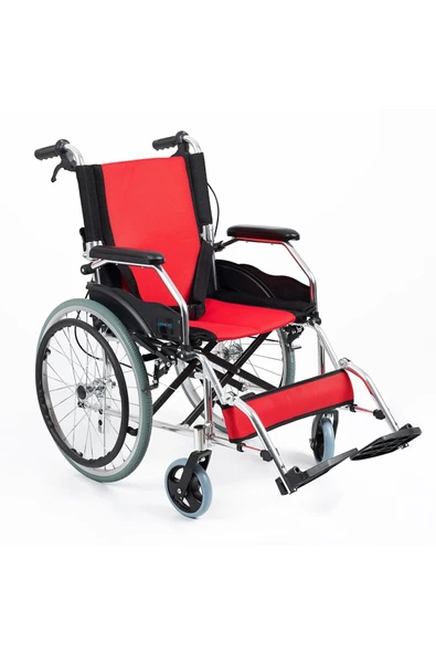 COMFORT PLUS Ky863laj-a20 Kırmızı Alüminyum Özellikli Tekerlekli Sandalye ürün görseli 1