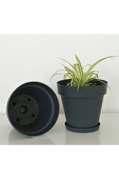 Serinova 76 Litre 55x50,5cm  Tabaklı Izgaralı Dekoratif Plastik Saksı Yalı No8 ürün görseli 1