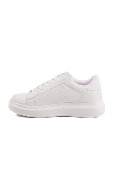 Beyaz Bağcıklı Kadın Sneaker - Resim 2