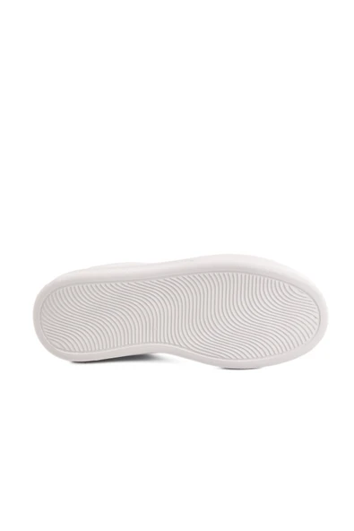 Beyaz Bağcıklı Kadın Sneaker - Resim 5
