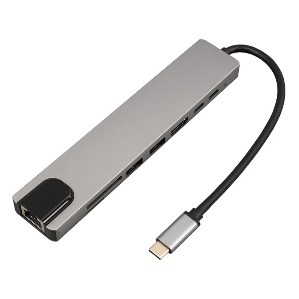 Powermaster Type-C 8in1 HDMI Çok Fonksiyonlu USB 3.0 Dock Station ürün görseli 1