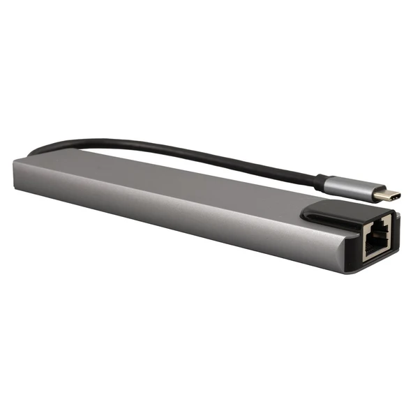Powermaster Type-C 8in1 HDMI Çok Fonksiyonlu USB 3.0 Dock Station ürün görseli 1