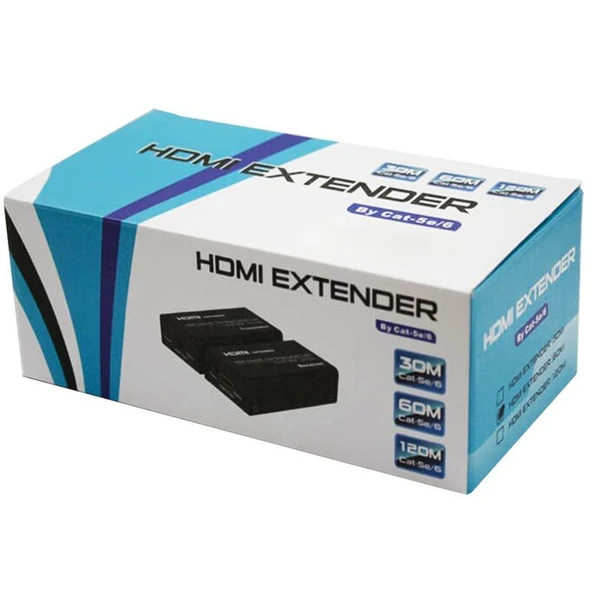 Powermaster HDMI To Cat5-Cat6 Extender 60 Metre Uzatıcı ürün görseli 1