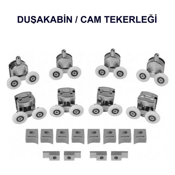 Euromix Duşa Kabin Tekerlek Seti 4+4 ürün görseli 1