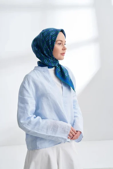 LINE DESEN TWILL İPEK EŞARP -4304 - Resim 5