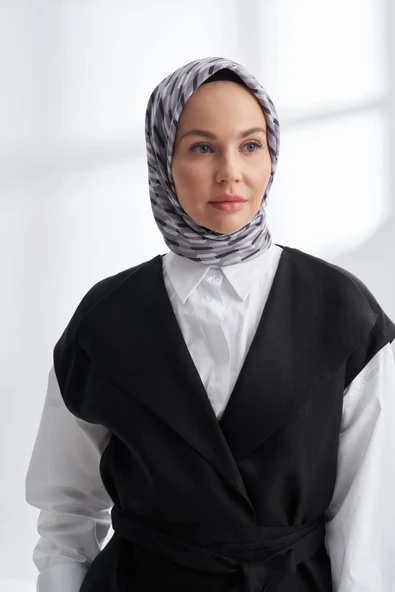 LINE DESEN TWILL İPEK EŞARP -4304 - Resim 7