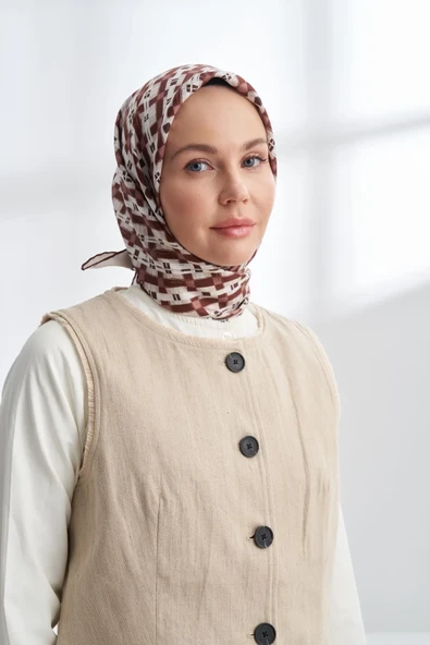 NETWORK DESEN TWILL İPEK EŞARP - 4307 - Resim 7