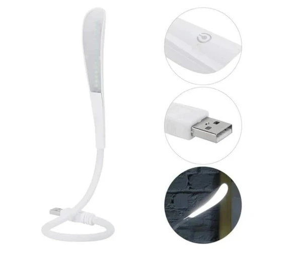 POWERMASTER Ledli Esnek USB Lamba  Beyaz 6400k Klavye Aydınlatma ve Kitap Okuma lambası ürün görseli 1